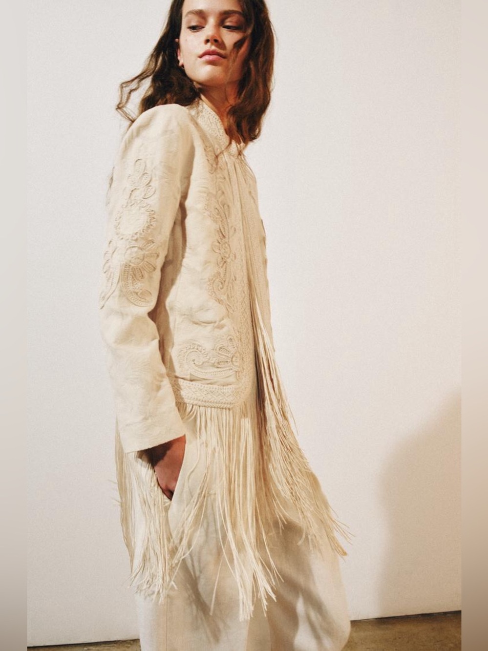 ZARA ZW COLLECTION FRINGED JACKET - Picture 6 of 7